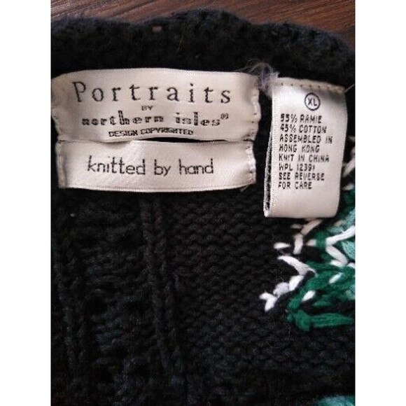 Fair Isle Vintage Embroidered Cotton Granny 80s Christmas Cardigan Sweater Sz XL - Picture 8 of 11